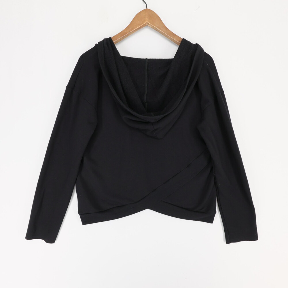 Beyond Yoga Look Under Hoodie Womens S Black V Neck Crossover Back Pullover View 2